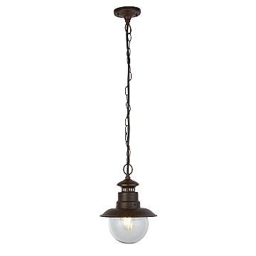 Sospensione Rustico-Country Stazione Acciaio Marrone Vetro 1 Luce E27 Sospensione Rustico-Country Stazione Acciaio Marrone Vetro 1 Luce E27