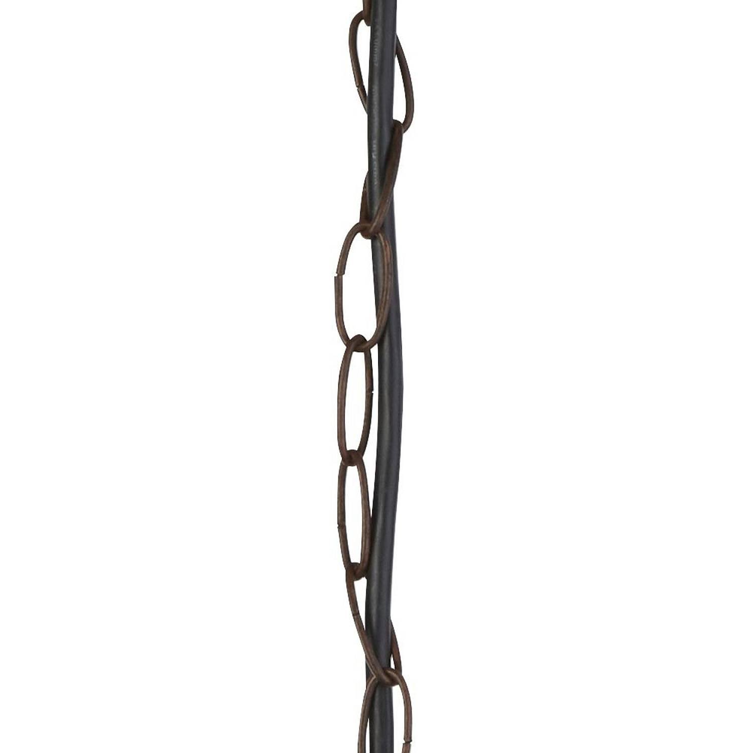 Sospensione Rustico-Country Stazione Acciaio Marrone Vetro 1 Luce E27 7653RU