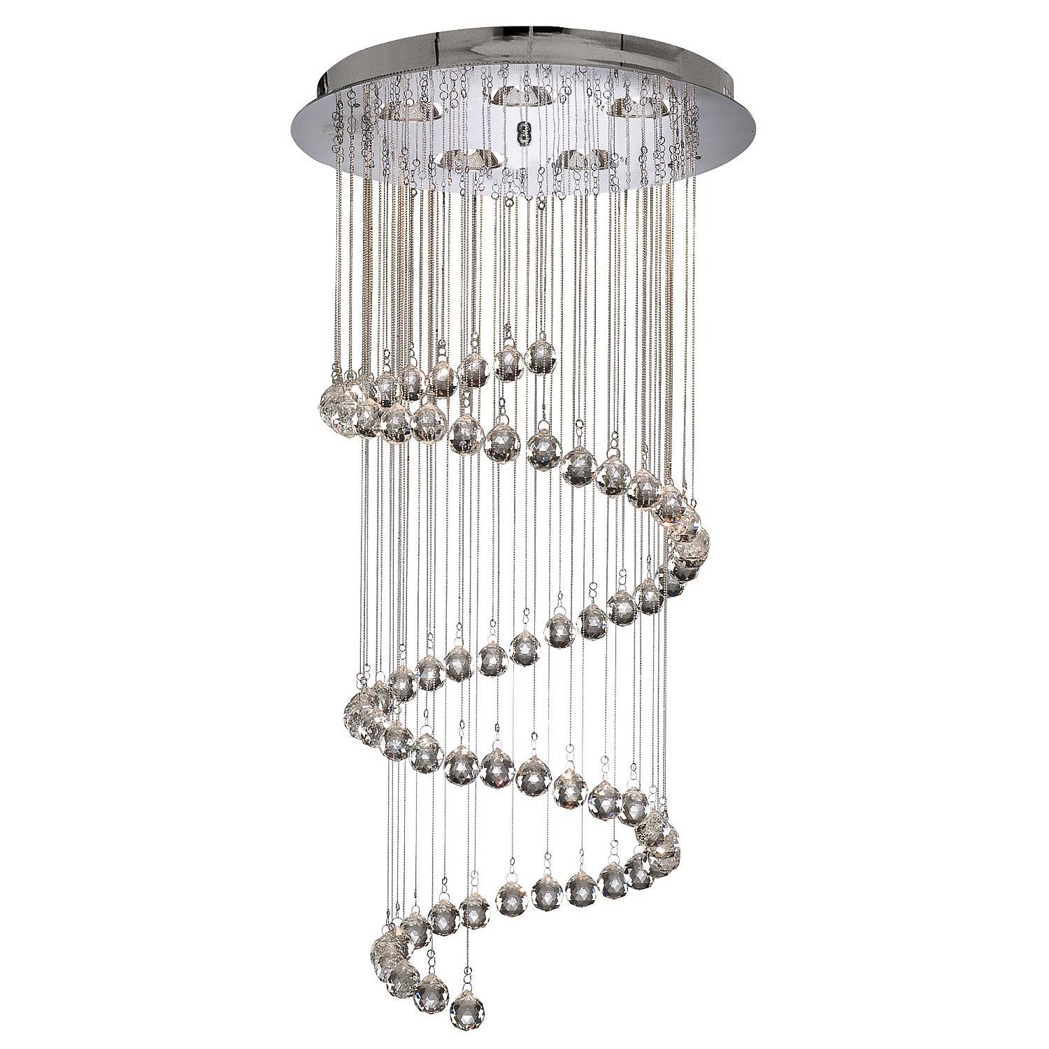 Sospensione Contemporanea Corrider Acciaio Cromo Vetro 3 Luci G9 7743CC