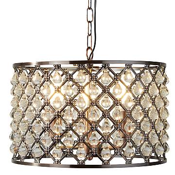Lampadario Contemporaneo Marchesa Acciaio Rame Vetro 3 Luci E14 D38Cm
