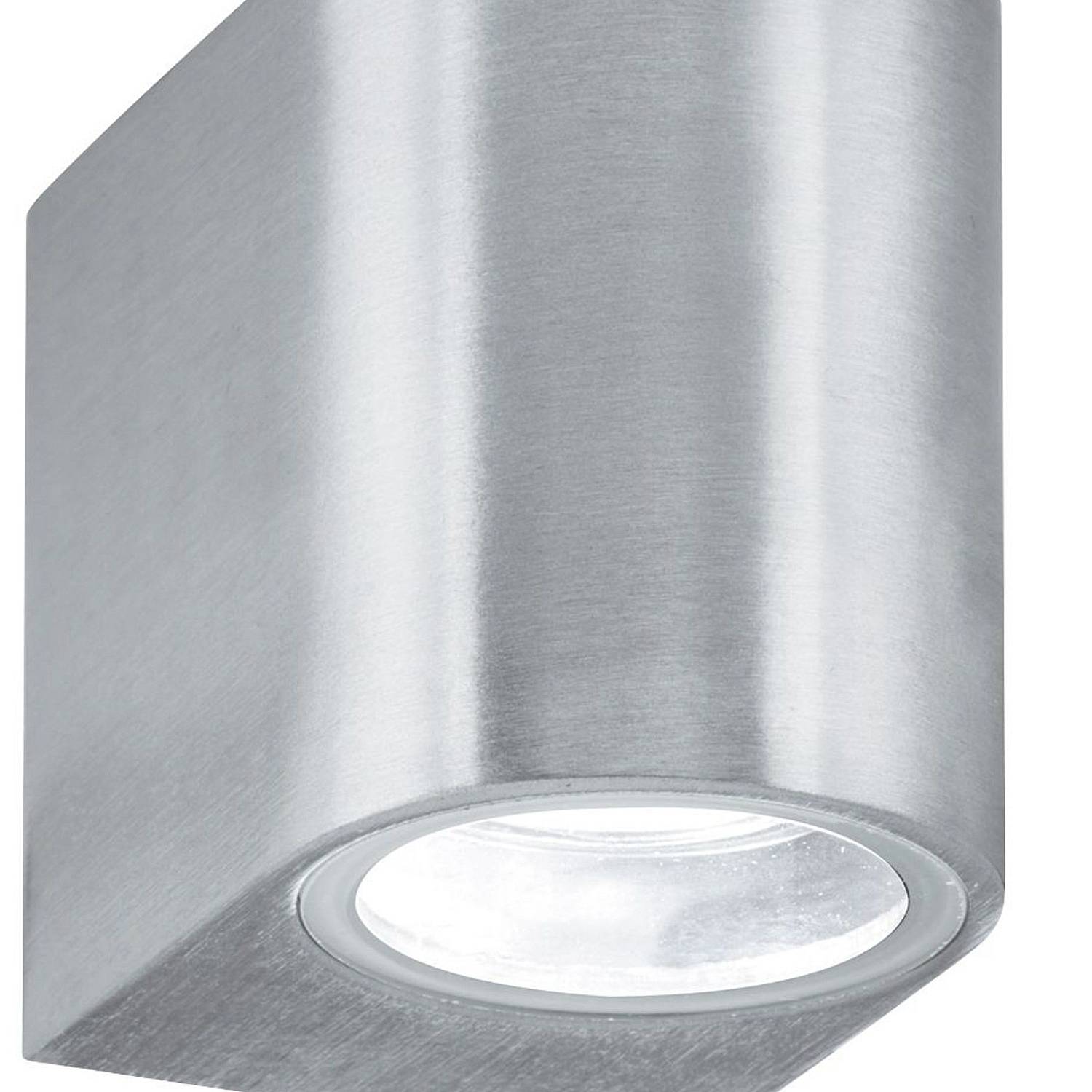 Applique Moderna Eiffel Alluminio Argento Vetro 1 Luce Gu10 8008-1SS-LED