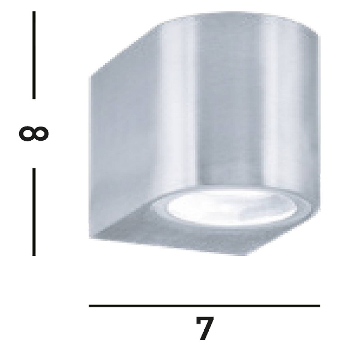 Applique Moderna Eiffel Alluminio Argento Vetro 1 Luce Gu10 8008-1SS-LED
