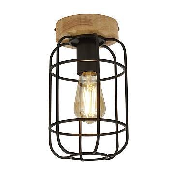 Plafoniera Industrial-Nordico Visione Acciaio Nero Marrone 1 Luce E27 Plafoniera Industrial-Nordico Visione Acciaio Nero Marrone 1 Luce E27