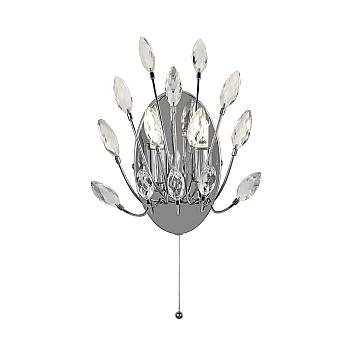 Applique Contemporanea Pavone Acciaio Cromo Vetro Trasparente 2 Luci G9 Applique Contemporanea Pavone Acciaio Cromo Vetro Trasparente 2 Luci G9
