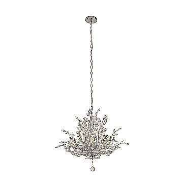 Lampadario Contemporaneo Mazzo Acciaio Cromo Vetro Trasparente 7 Luci E14 Lampadario Contemporaneo Mazzo Acciaio Cromo Vetro Trasparente 7 Luci E14