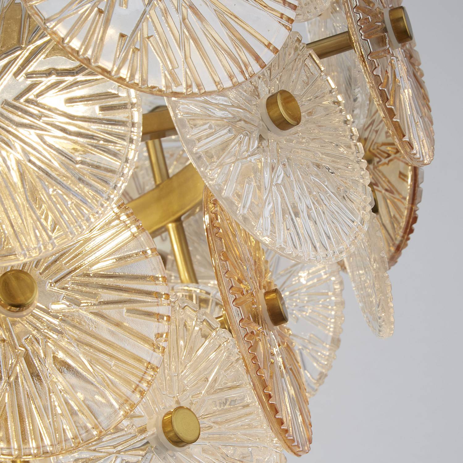 Lampadario Contemporaneo Wagon Acciaio Bronzo Vetro 5 Luci G9 88210-5BZ