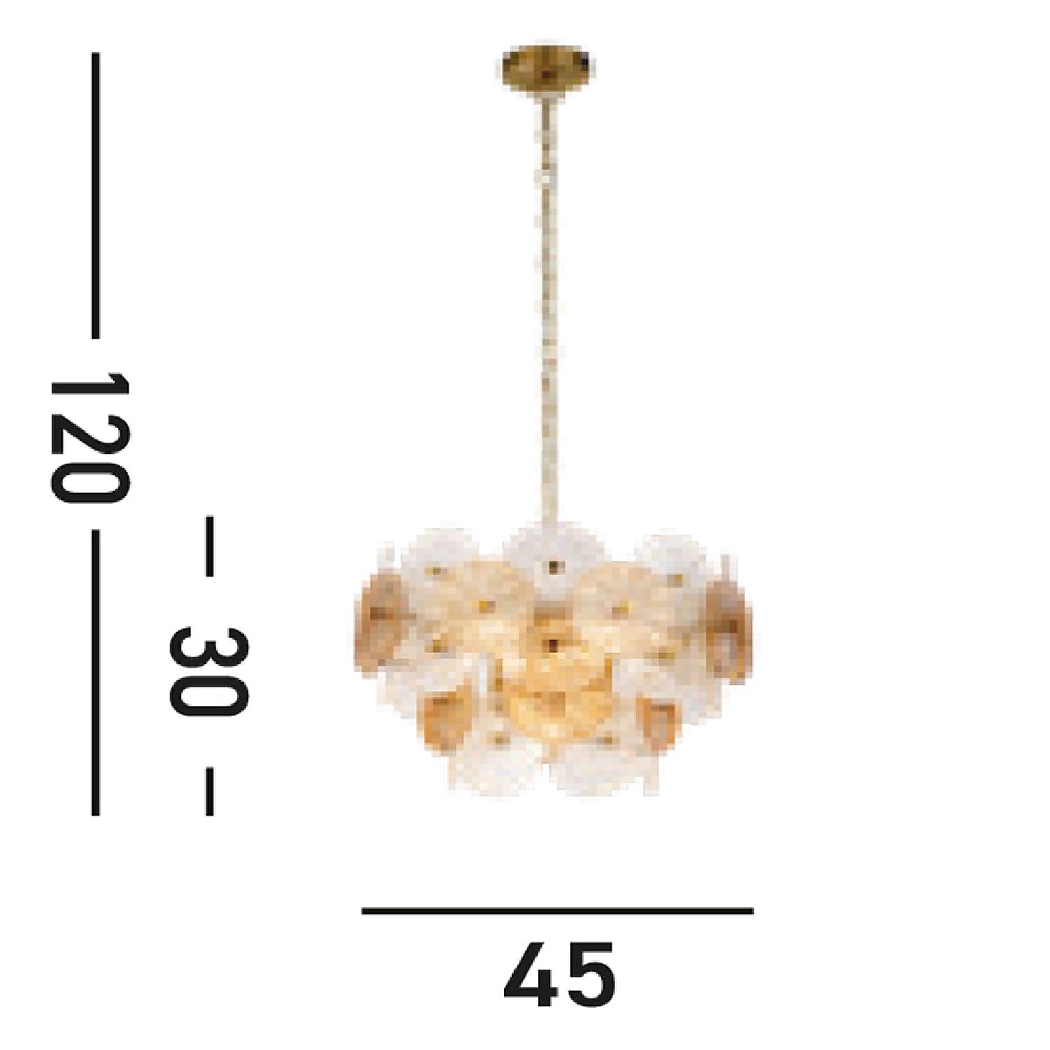 Lampadario Contemporaneo Wagon Acciaio Bronzo Vetro 5 Luci G9 88210-5BZ