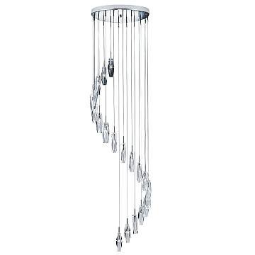 Lampadario Contemporaneo Ghiaccio Scolpito Acciaio Cromo Vetro G4 1,5X20W Lampadario Contemporaneo Ghiaccio Scolpito Acciaio Cromo Vetro G4 1,5X20W