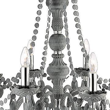 Lampadario Classico Marie Therese Acciaio Cromo Acrilico Trasparente 8 Luci E14