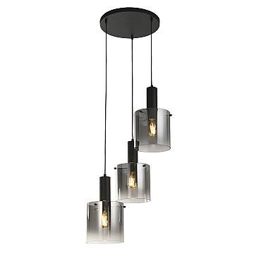 Lampadario Contemporaneo Svezia Acciaio Nero Vetro 3 Luci E27 Lampadario Contemporaneo Svezia Acciaio Nero Vetro 3 Luci E27