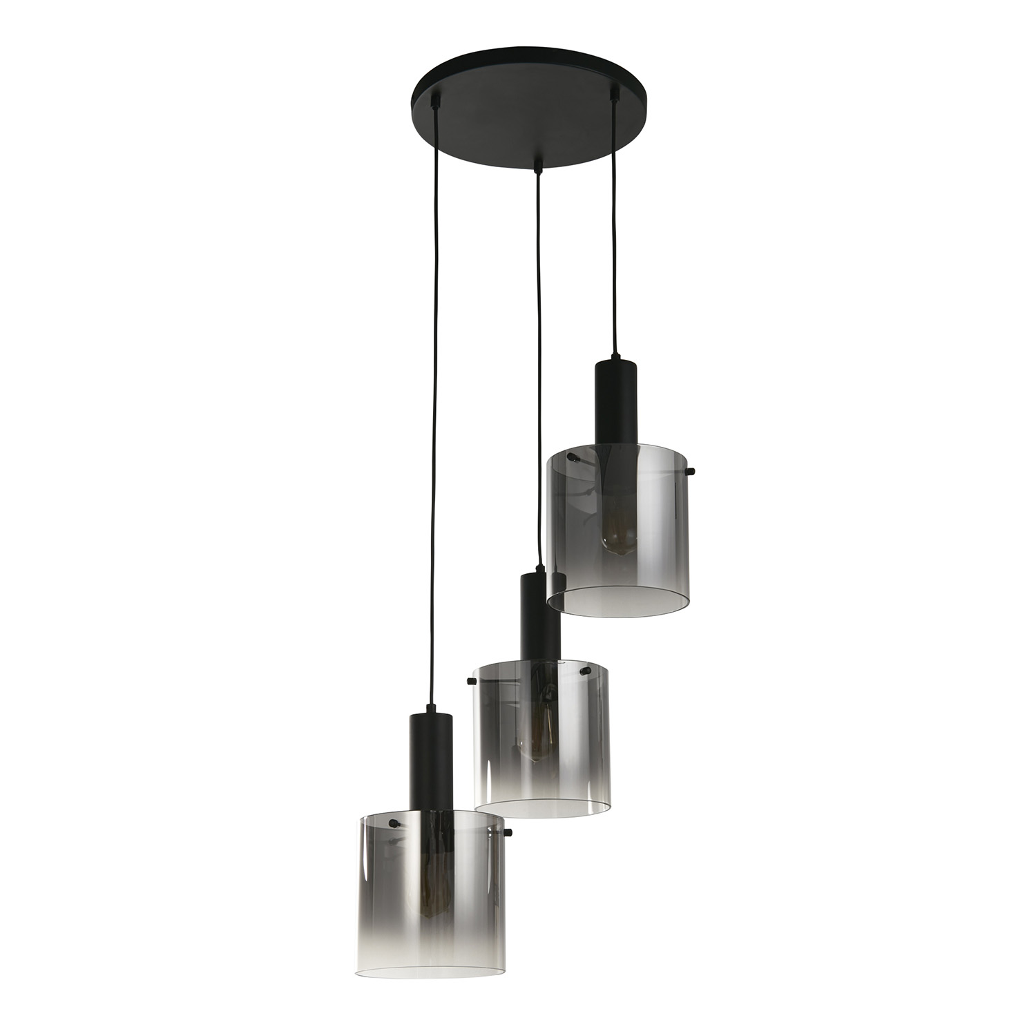 Lampadario Contemporaneo Svezia Acciaio Nero Vetro 3 Luci E27 88910-3BK