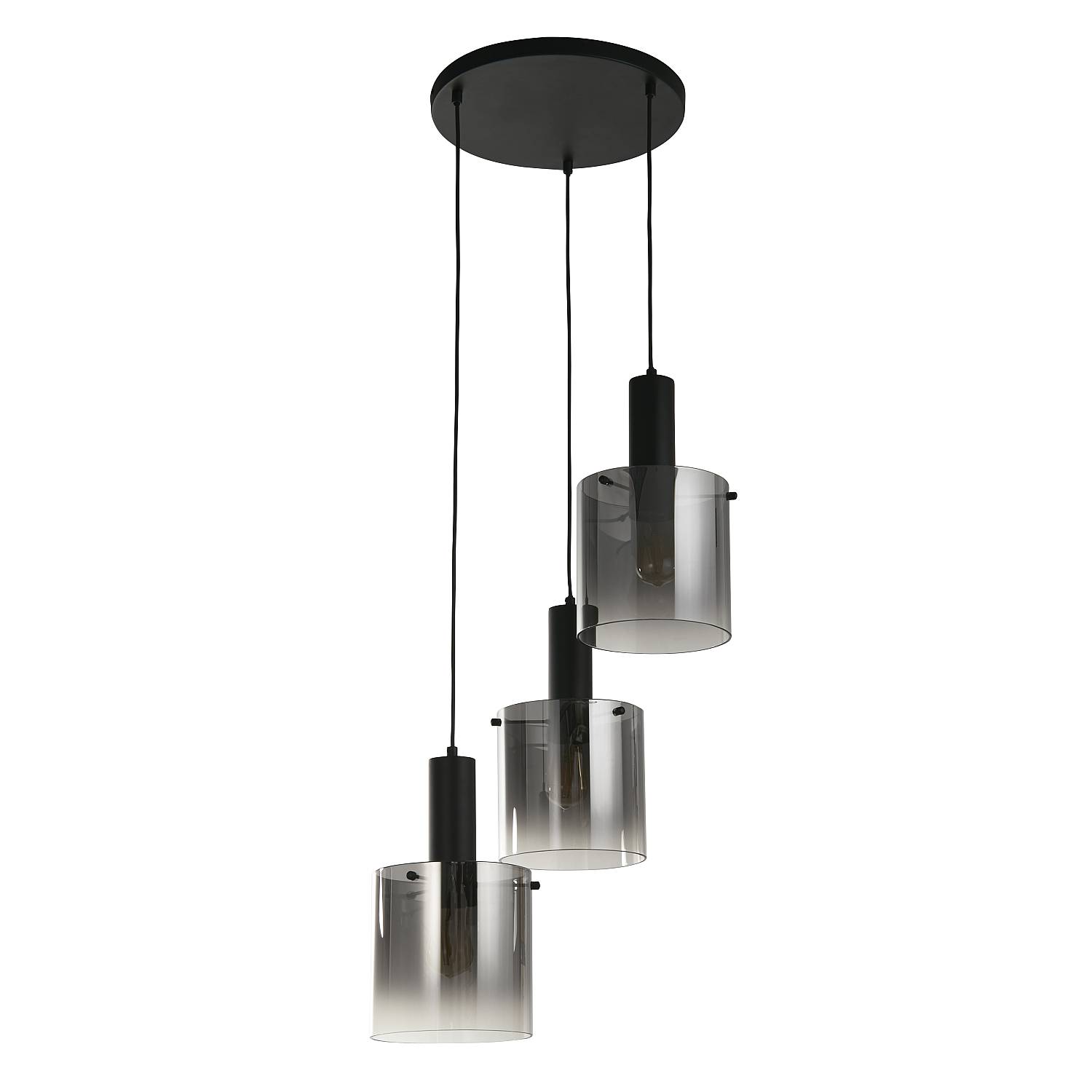 Lampadario Contemporaneo Svezia Acciaio Nero Vetro 3 Luci E27 88910-3BK