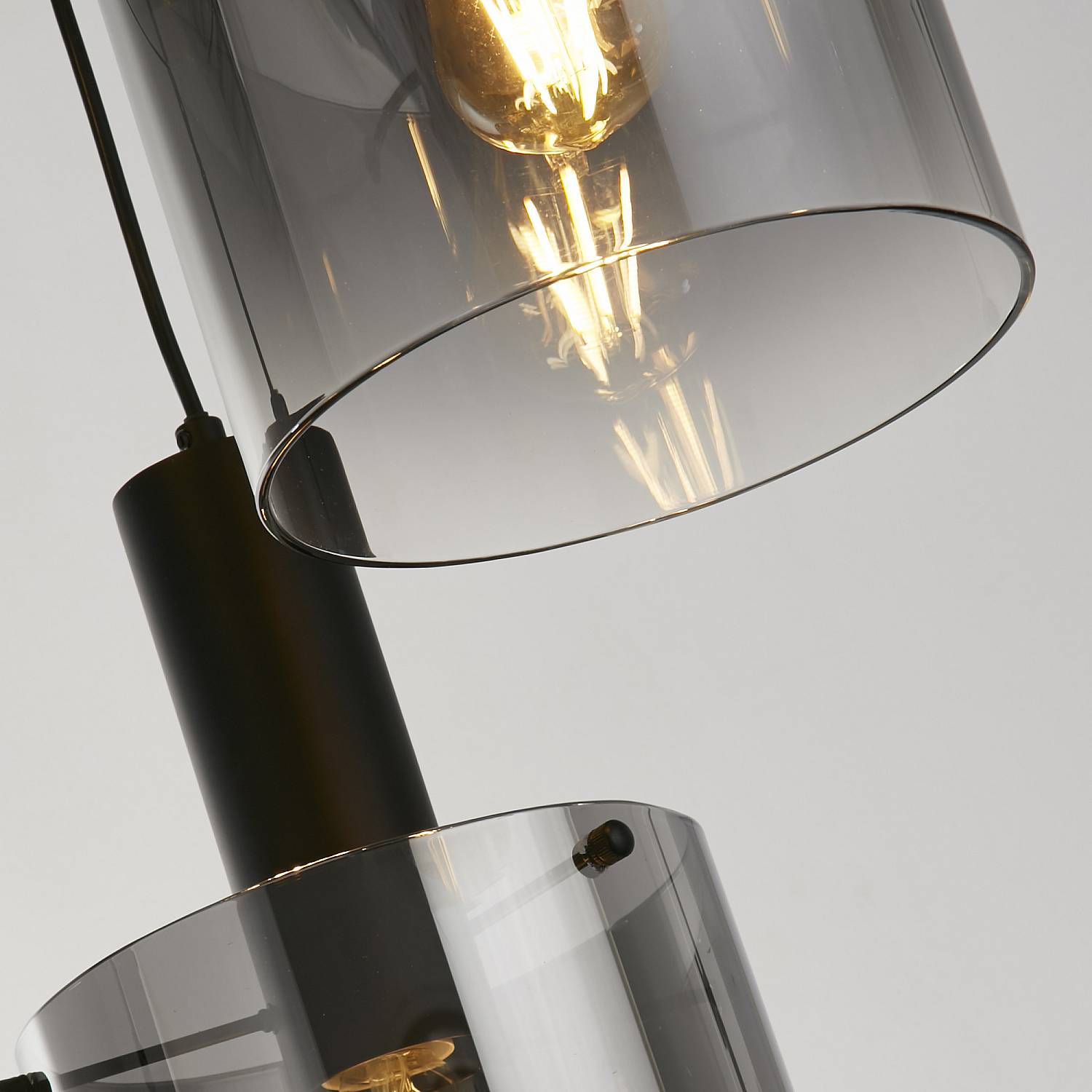 Lampadario Contemporaneo Svezia Acciaio Nero Vetro 3 Luci E27 88910-3BK