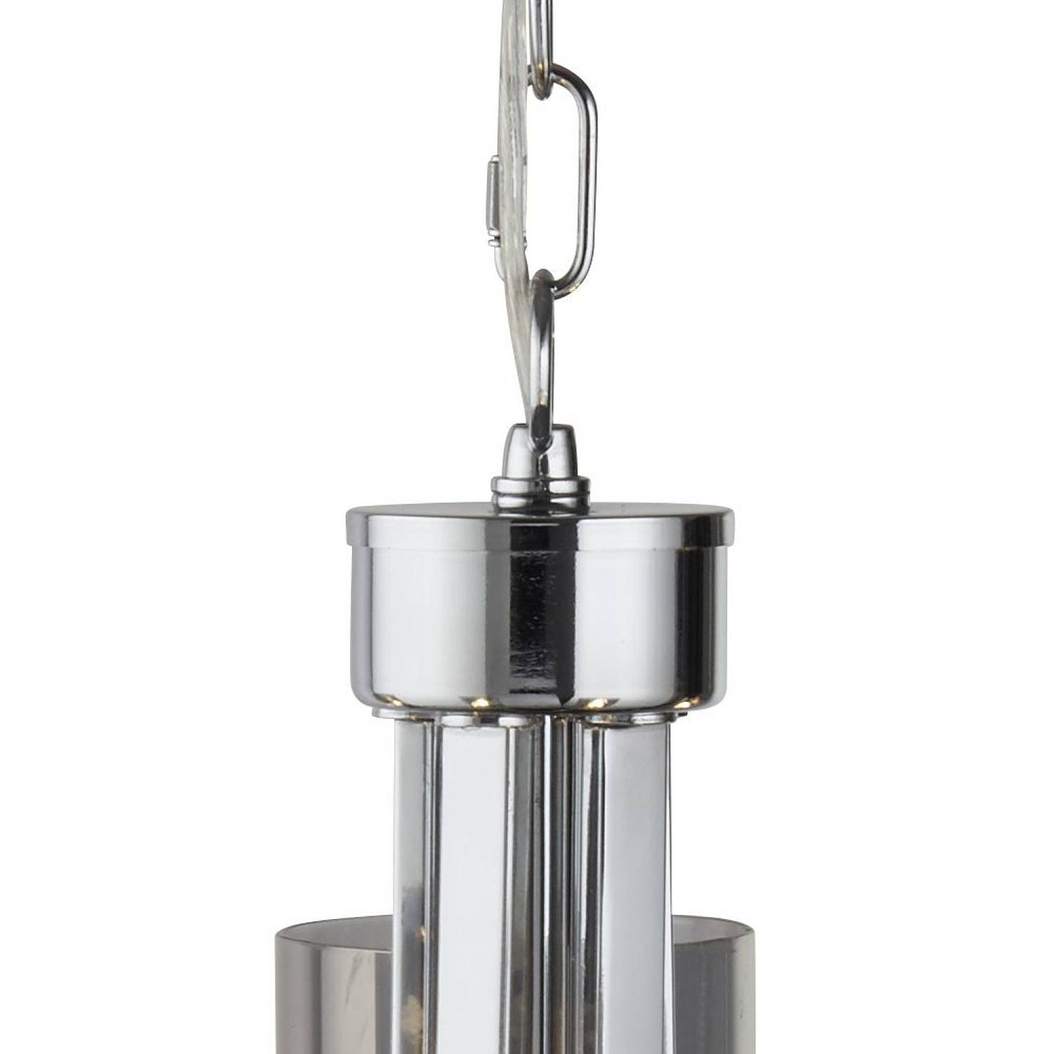 Lampadario Contemporaneo Catalina Acciaio Cromo Vetro Fumè 5 Luci E14 9045-5CC