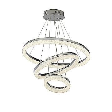 Lampadario Moderno Circle Acciaio Grigio Policarbonato Trasparente Led 43 4000K Lampadario Moderno Circle Acciaio Grigio Policarbonato Trasparente Led 43 4000K