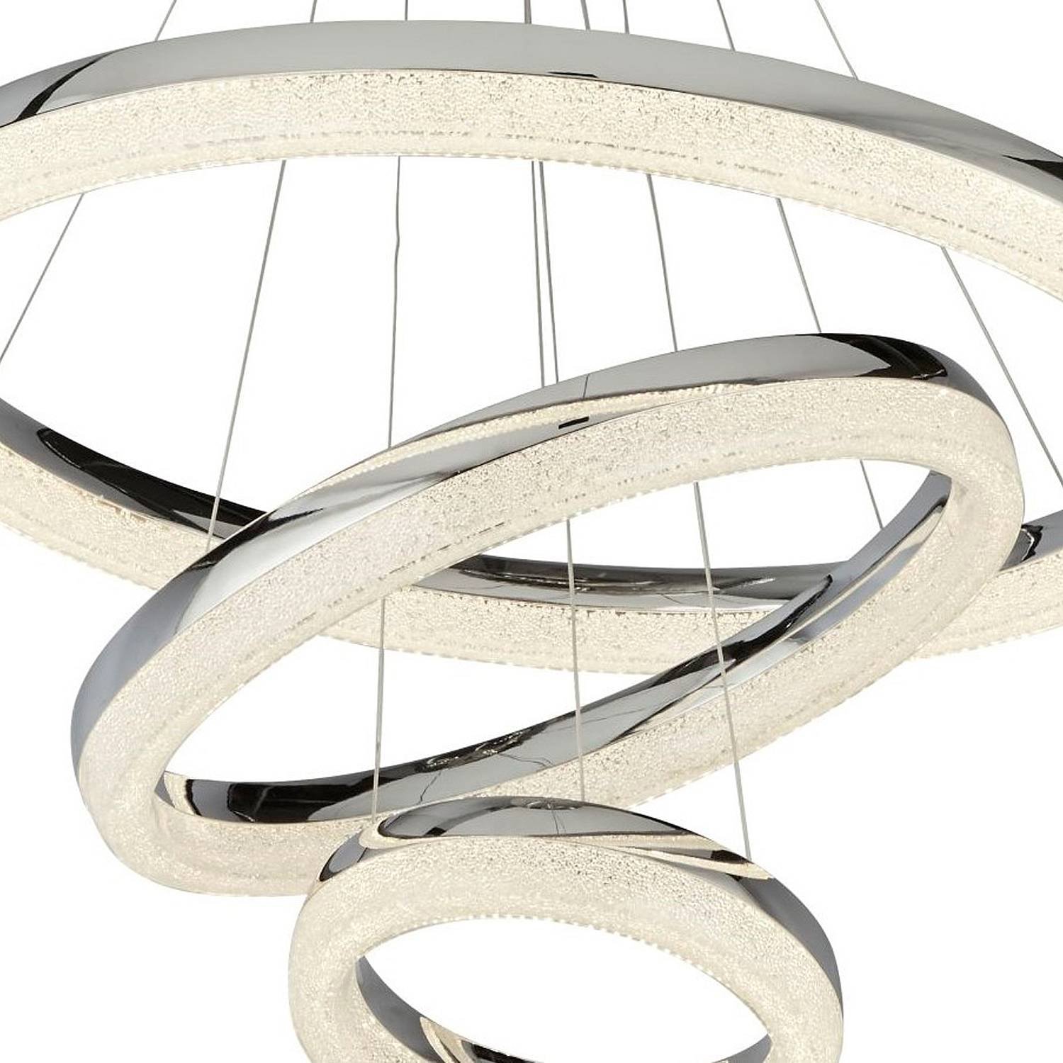 Lampadario Moderno Circle Acciaio Grigio Policarbonato Trasparente Led 43 4000K 9207-3CC