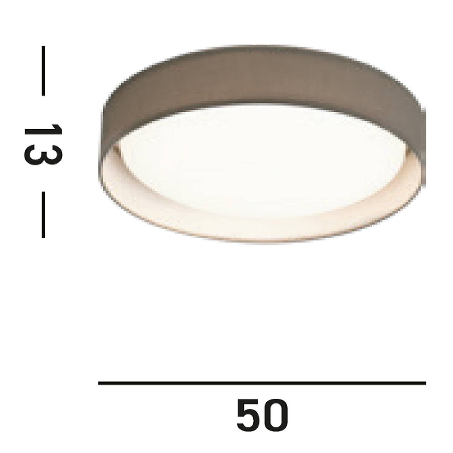 Plafoniera Gianna Tessuto Bianco Policarbonato Grigio Led 25,3W 3000K 9371-50GY