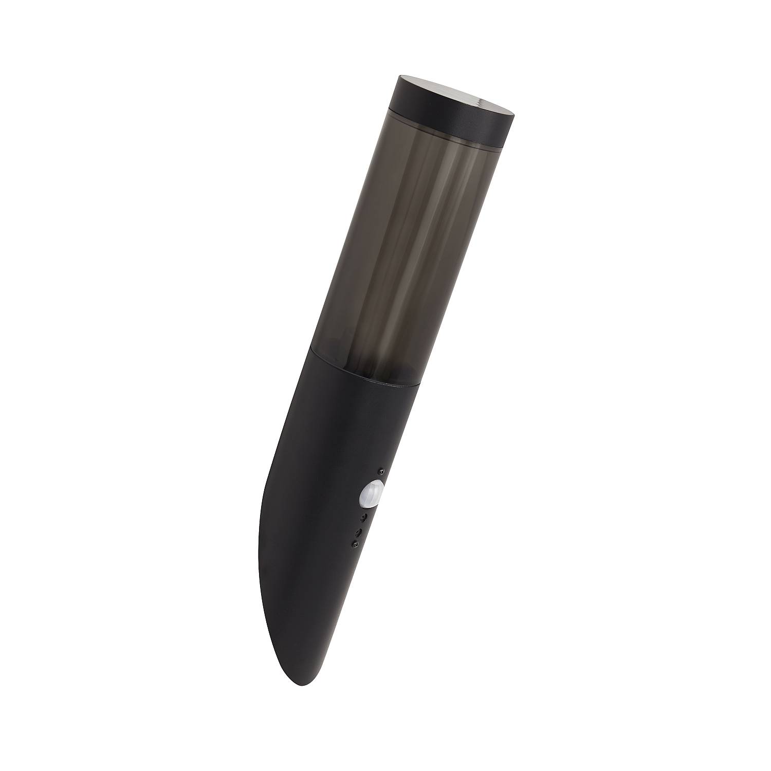 Applique Con Sensore Contemporanea Battone Acciaio Nero Fumè 1 Luce E27 93901BK-PIR
