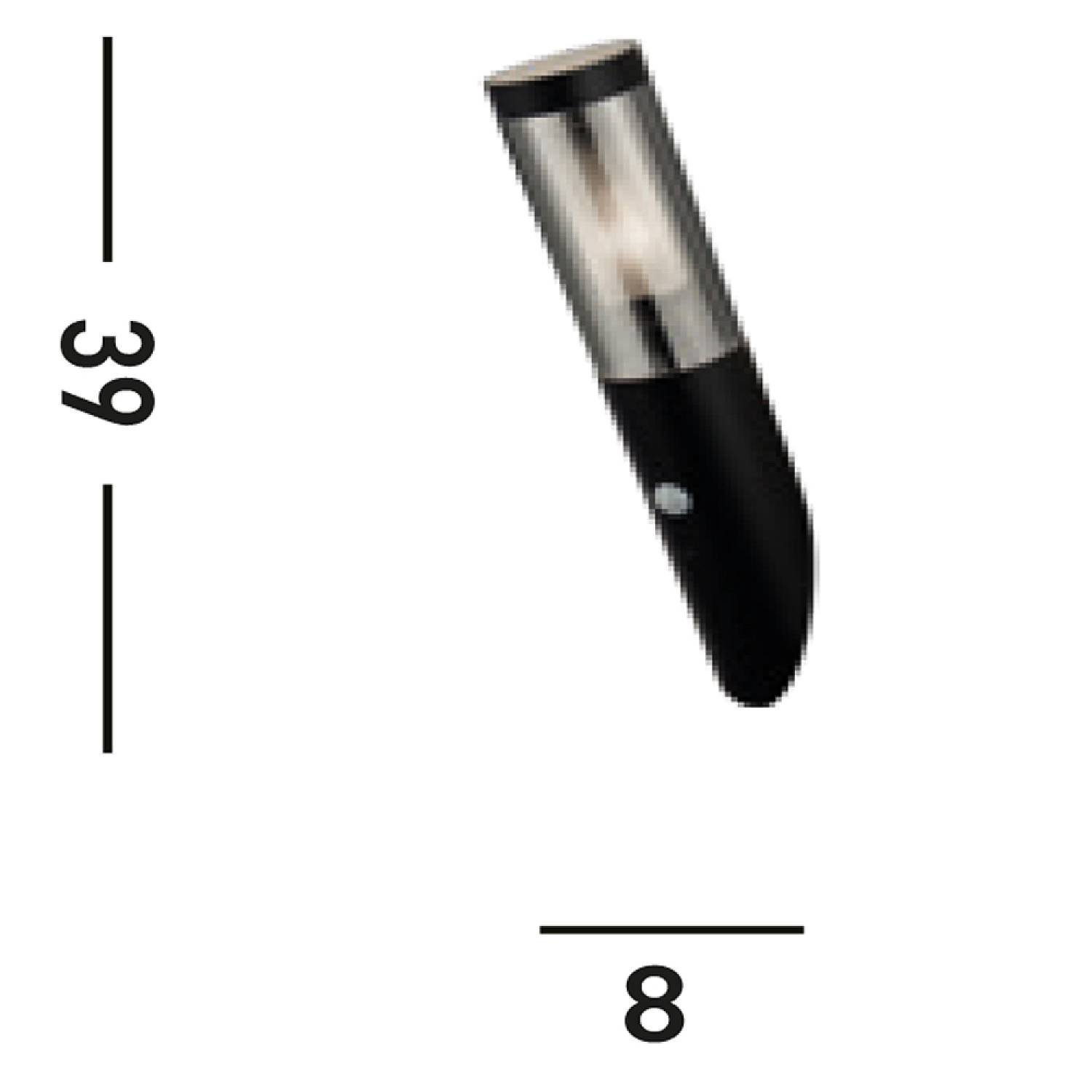 Applique Con Sensore Contemporanea Battone Acciaio Nero Fumè 1 Luce E27 93901BK-PIR