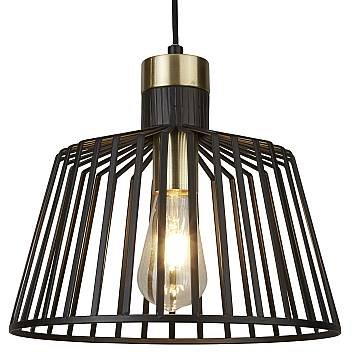 Sospensione Industrial Birg Cage Acciaio Nero Adjustable 1 Luce E27 D30Cm