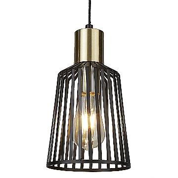 Sospensione Industrial Birg Cage Acciaio Nero Adjustable 1 Luce E27 D16Cm