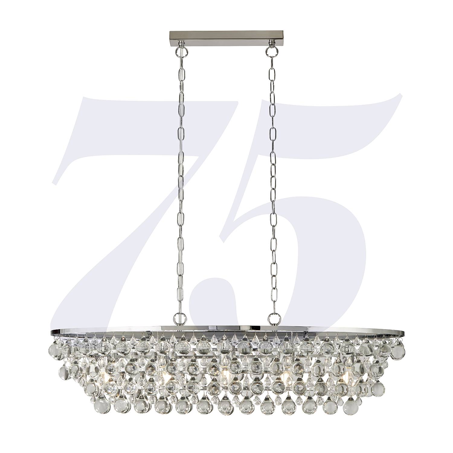 Lampadario Contemporaneo Michelle Acciaio Cromo Vetro 5 Luci E27 9635-5CC