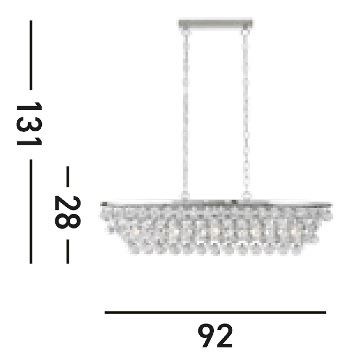 Lampadario Contemporaneo Michelle Acciaio Cromo Vetro 5 Luci E27 9635-5CC