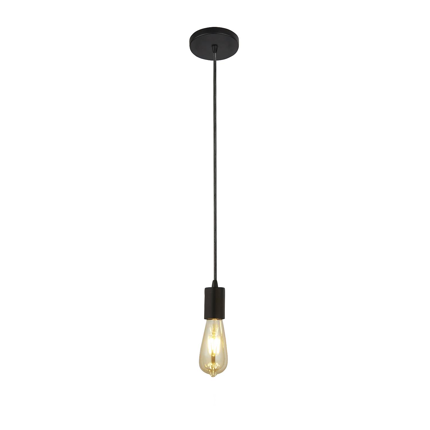 Sospensione Industrial-Nordico Squiggle Acciaio Nero 1 Luce E27 9661BK