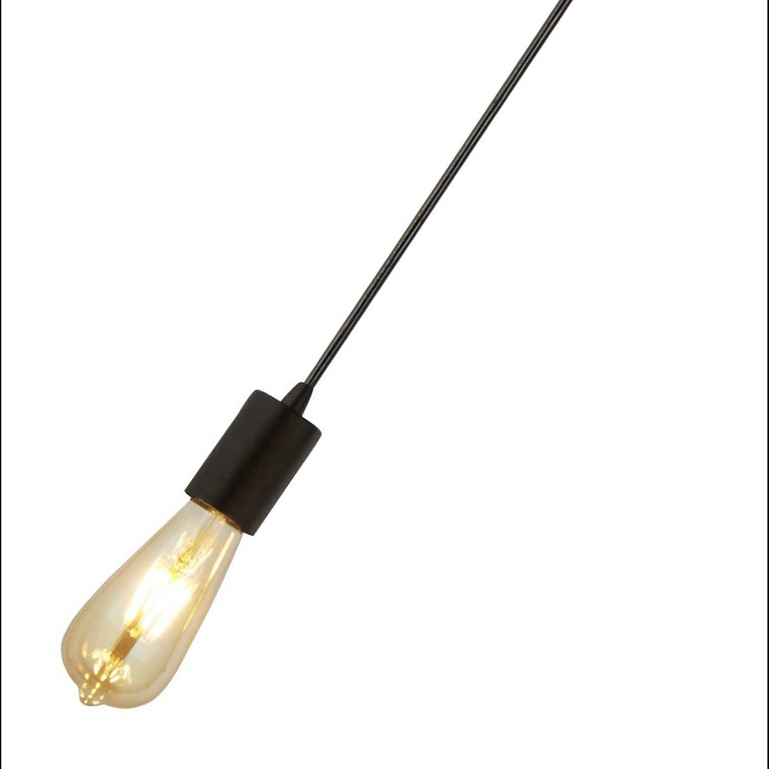 Sospensione Industrial-Nordico Squiggle Acciaio Nero 1 Luce E27 9661BK
