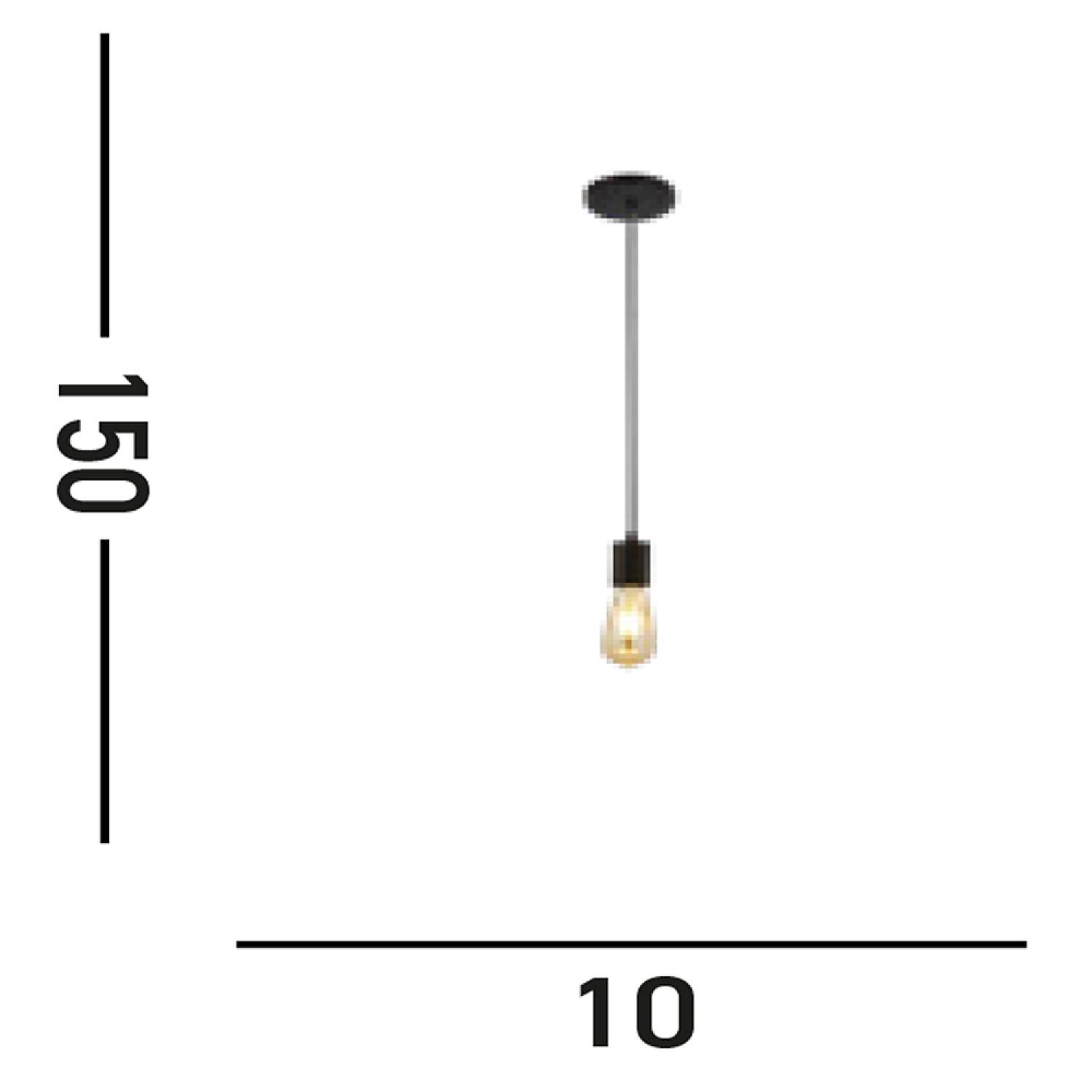 Sospensione Industrial-Nordico Squiggle Acciaio Nero 1 Luce E27 9661BK