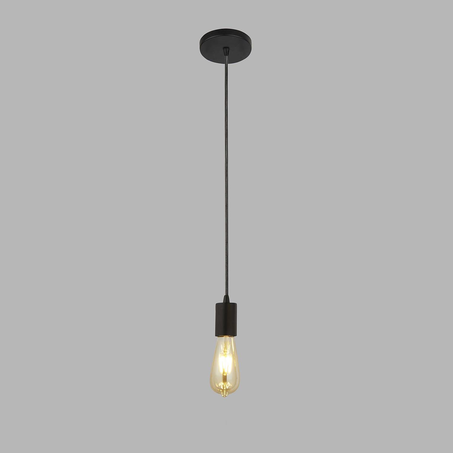 Sospensione Industrial-Nordico Squiggle Acciaio Nero 1 Luce E27 9661BK