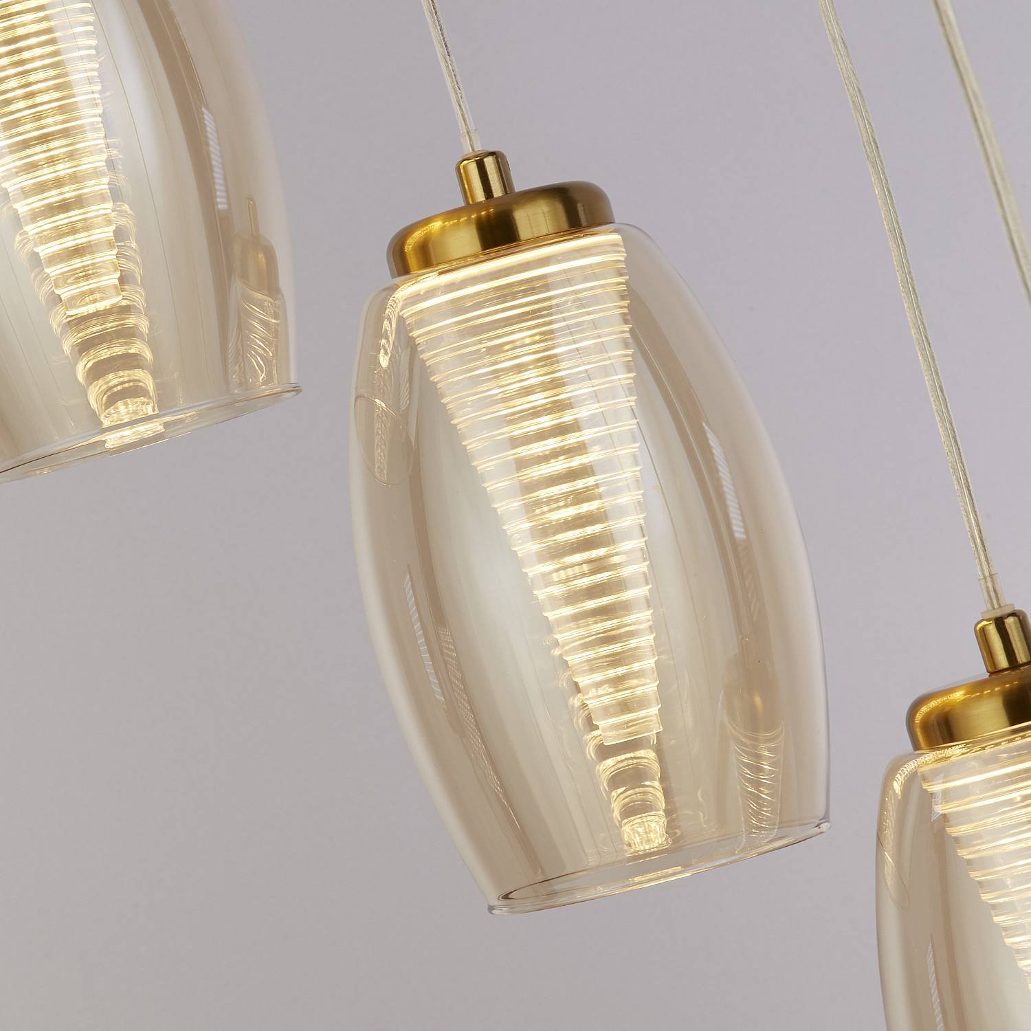 Lampadario Contemporaneo Ciclon Acciaio Bronzo Vetro Led 5,33W 3000K 97291-12CP