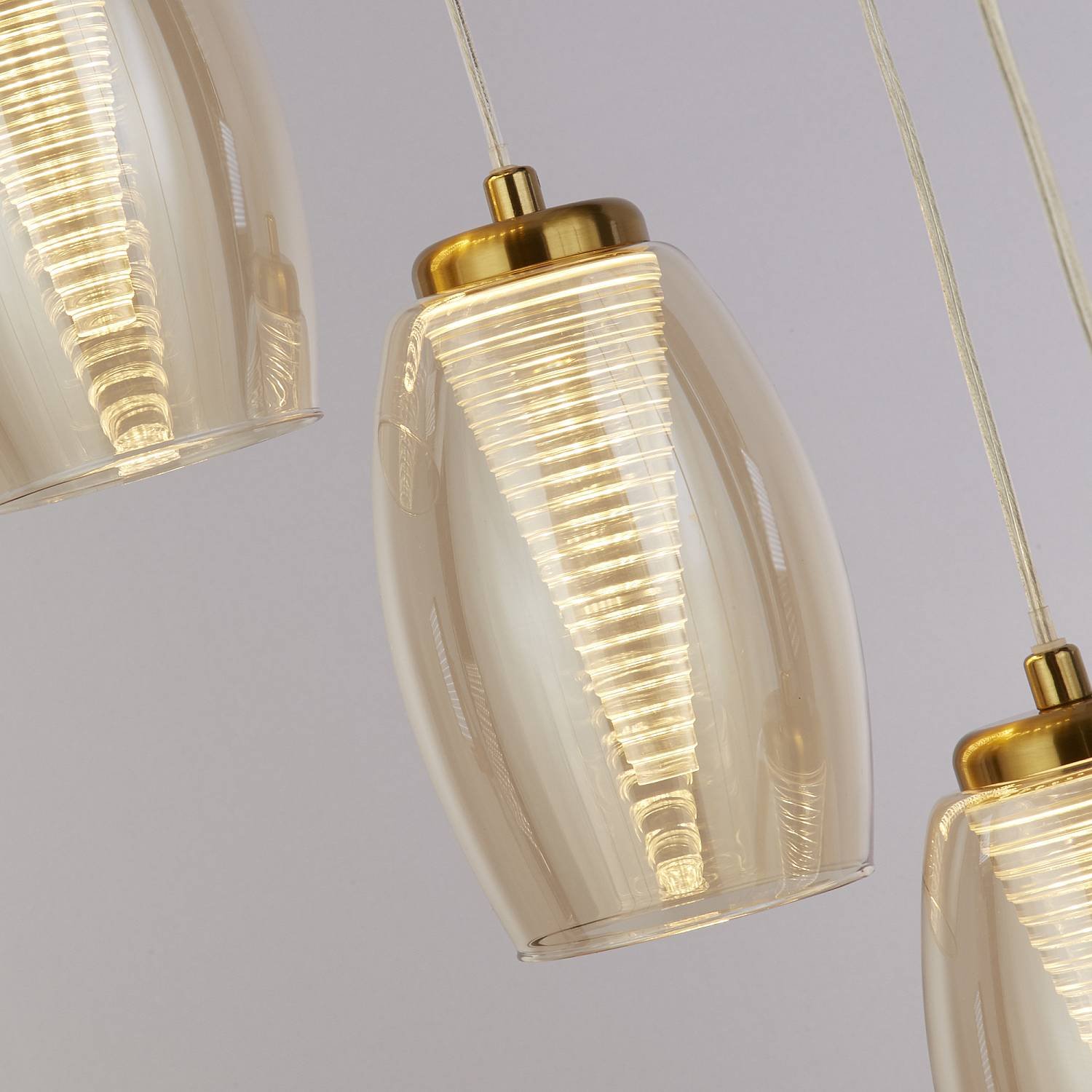Lampadario Contemporaneo Ciclon Acciaio Bronzo Vetro Led 5,33W 3000K 97291-12CP