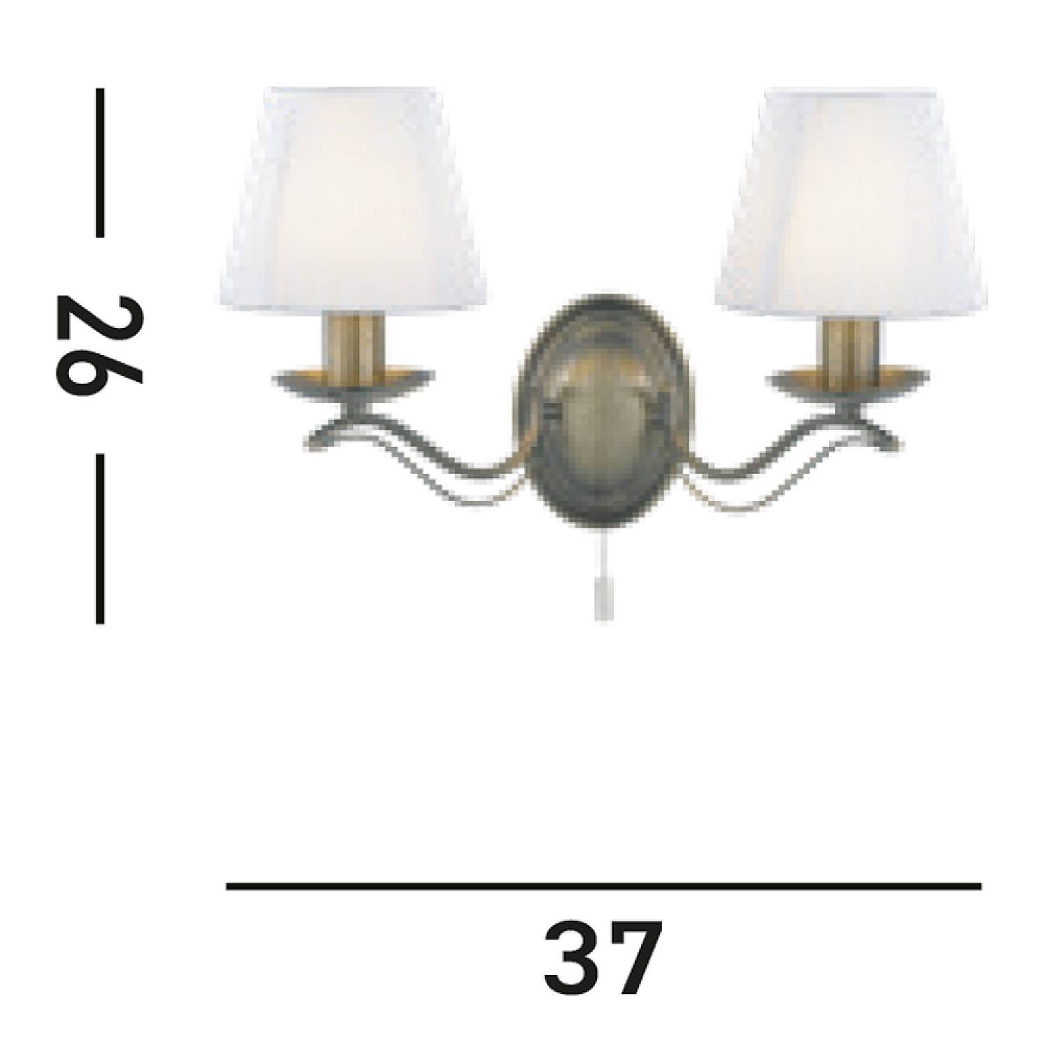 Applique Industrial-Nordico Andretti Acciaio Ottone 2 Luci E14 9822-2AB