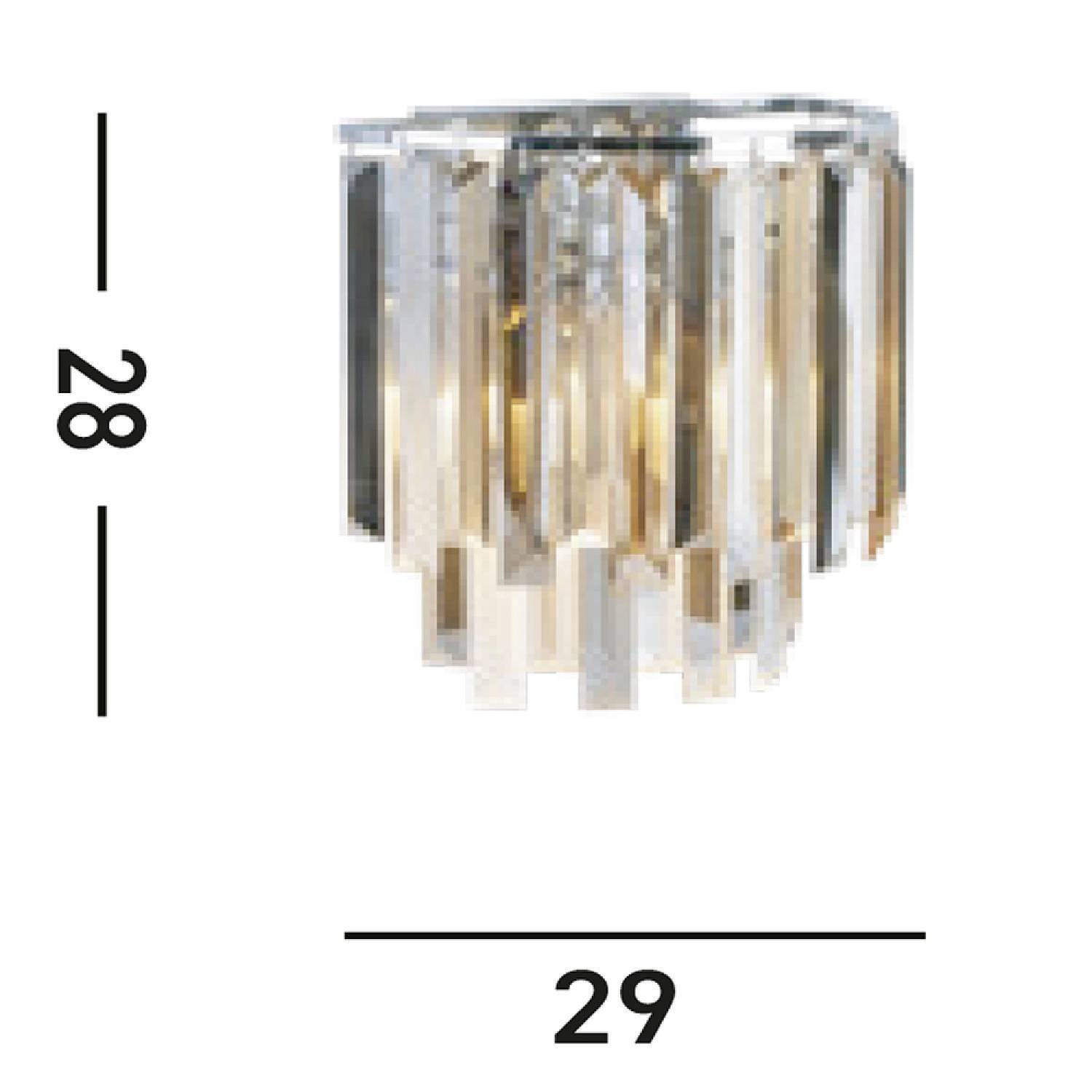 Applique Contemporanea Clarissa Acciaio Cromo Vetro Fumè 2 Luci E14 9832-2CC