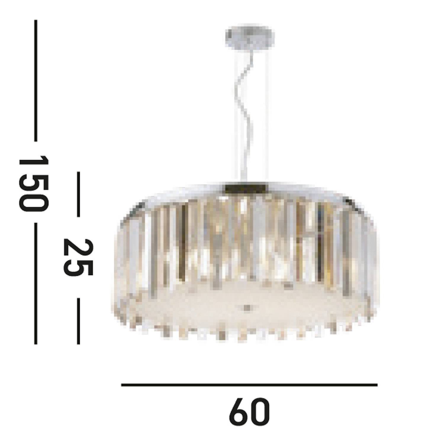 Lampadario Contemporaneo Clarissa Acciaio Cromo Vetro Bianco 5 Luci E14 9835-5CC