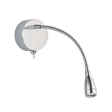 Applique Contemporanea Flexy Acciaio Cromo Vetro Led 0,8W 6500K Applique Contemporanea Flexy Acciaio Cromo Vetro Led 0,8W 6500K
