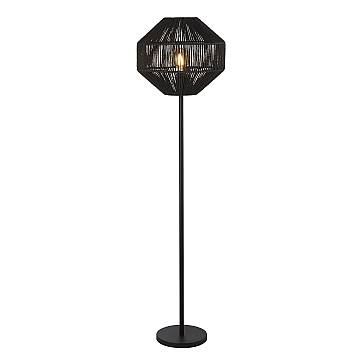 Piantana Industrial-Nordico Vimini Acciaio Nero Tessuto 1 Luce E27 Piantana Industrial-Nordico Vimini Acciaio Nero Tessuto 1 Luce E27