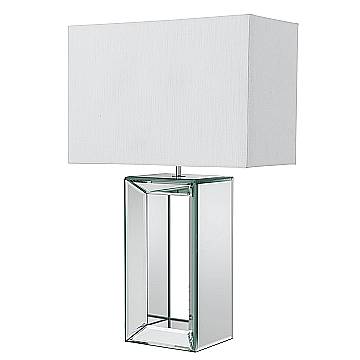 Lampada Da Scrivania Mirror Vetro Bianco Tessuto Trasparente 1 Luce E27 Lampada Da Scrivania Mirror Vetro Bianco Tessuto Trasparente 1 Luce E27