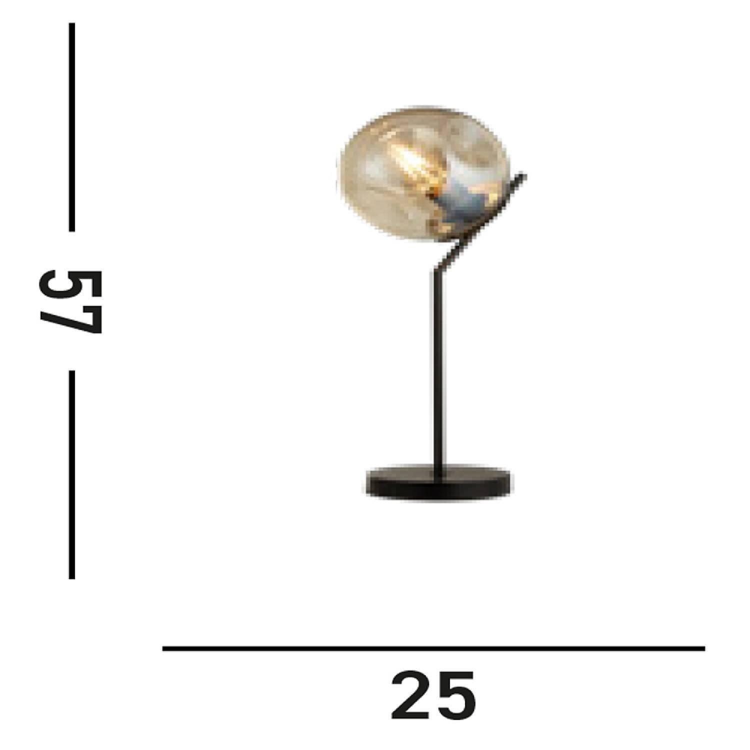 Lampada Da Scrivania Contemporanea Punch Acciaio Nero Vetro 1 Luce E27 EU22121-1BK