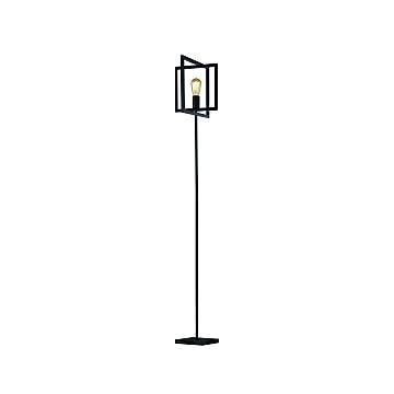 Piantana Industrial-Nordico Plaza Acciaio Nero 1 Luce E27