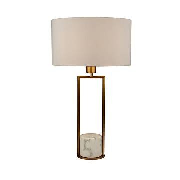 Lampada Da Scrivania Contemporanea Claire Metallo Oro Tessuto Bianco 1 Luce E27 Lampada Da Scrivania Contemporanea Claire Metallo Oro Tessuto Bianco 1 Luce E27