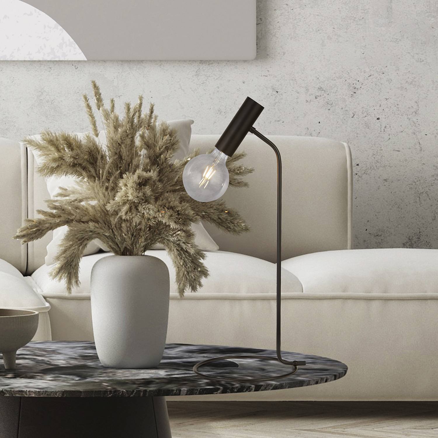 Lampada Da Scrivania Industrial-Nordico Dulwich Acciaio Nero 1 Luce E27 EU35721-1BK
