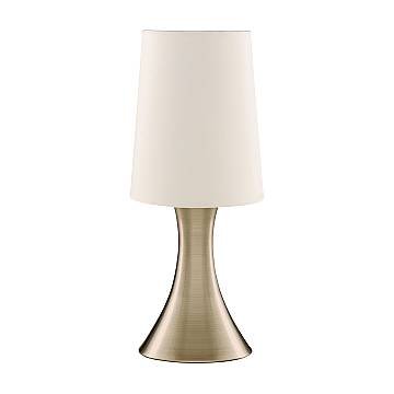 Abatjour Contemporaneo Tocco Acciaio Ottone Tessuto Crema 1 Luce E14 Abatjour Contemporaneo Tocco Acciaio Ottone Tessuto Crema 1 Luce E14