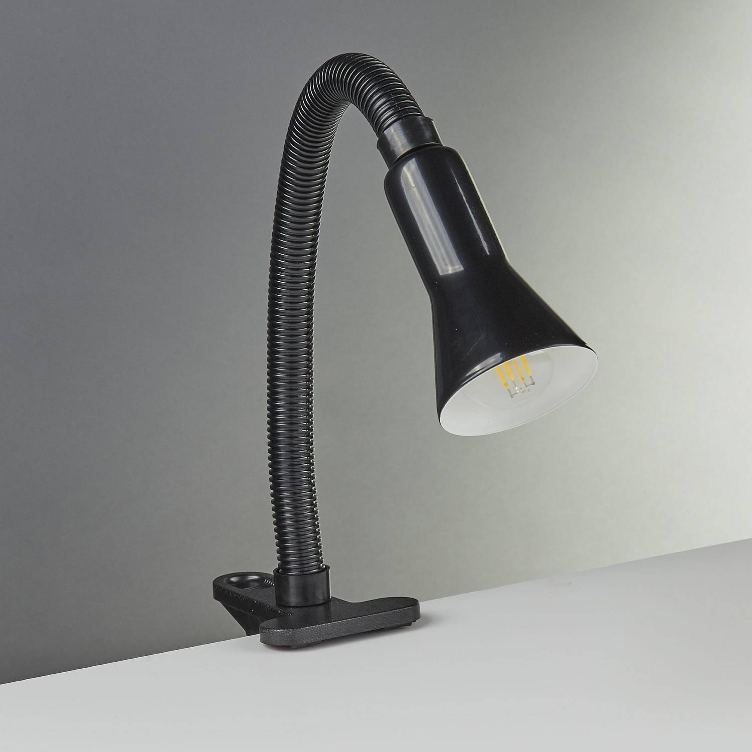 Lampada Contemporanea Desk Partners Acciaio Nero Policarbonato 1 Luce E14 EU4122BK