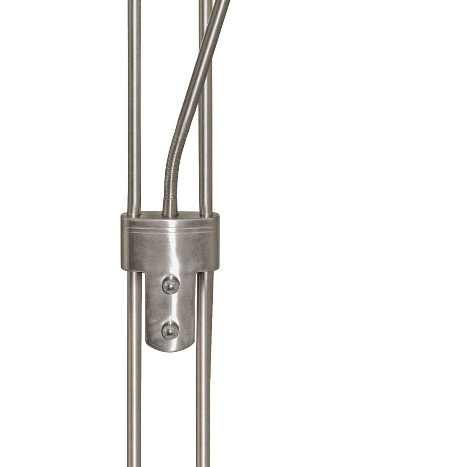 Piantana Contemporaneo Mother Child Acciaio Argento Vetro Trasparente 1 Luce R7S EU4329SS