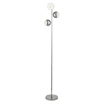 Piantana Contemporaneo Marmi Acciaio Cromo Vetro Trasparente Led 16,49W 4000K