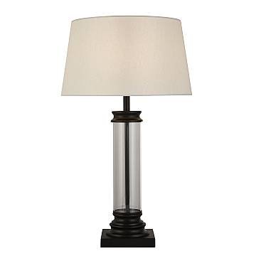 Lampada Scrivania Contemporanea Pedestal Acciaio Nero Vetro Bianco 1 Luce E27 Lampada Scrivania Contemporanea Pedestal Acciaio Nero Vetro Bianco 1 Luce E27