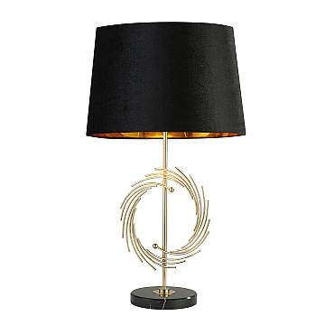 Lampada Da Scrivania Romano Marmo Nero Metallo Oro Tessuto Nero 1 Luce E27 Lampada Da Scrivania Romano Marmo Nero Metallo Oro Tessuto Nero 1 Luce E27
