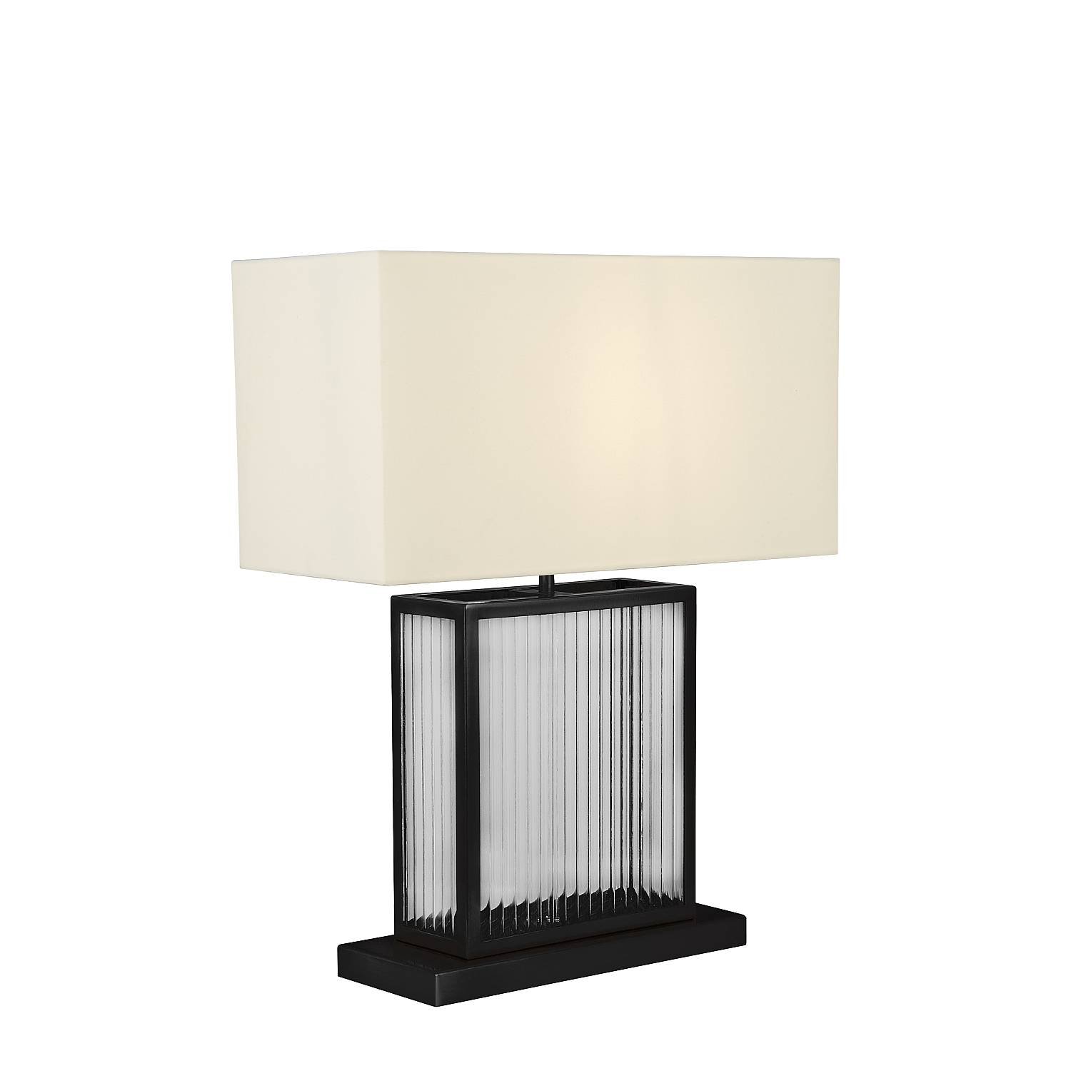 Lampada Scrivania Contemporanea Clarendon Acciaio Nero Vetro Bianco 1 Luce E27 EU54210BK